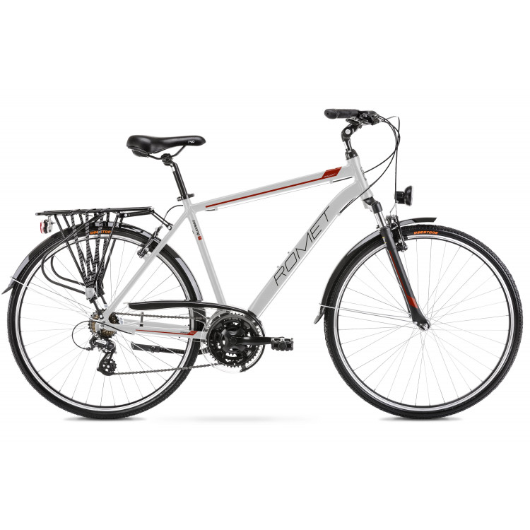 Trekingový bicykel 28" Romet Wagant strieborno-červený hliníkový 21" Trekingový bicykel 28" Romet Wagant strieborno-červený hliníkový 21"